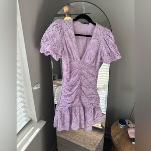 Zara lilac embroidered mini dress